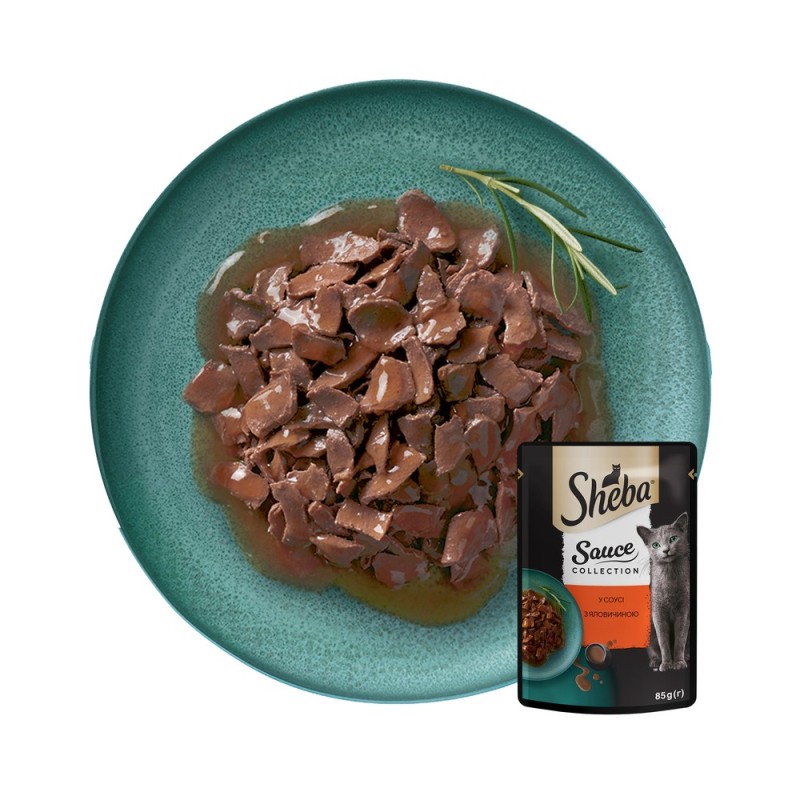 Sheba Sauce Collection Консервы для взрослых кошек с говядиной в соусе