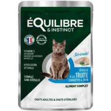 Equilibre & instinct Консерви для дорослих та стерилізованих кішок з фореллю, кабачком та чебрецем у соусі