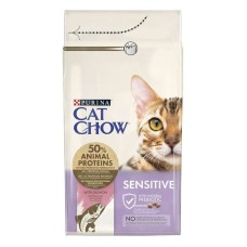 Cat Chow Sensetive Сухий корм для дорослих кішок з лососем