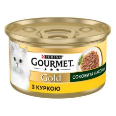 Gourmet Gold Консерви для дорослих кішок соковита насолода з куркою