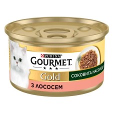 Gourmet Gold Консерви для дорослих кішок соковита насолода з лососем
