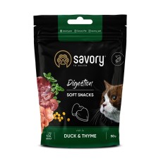 Savory Cats Snacks Soft Digestion with Duck and Thyme М'які ласощі для котів з качкою та тім'яном