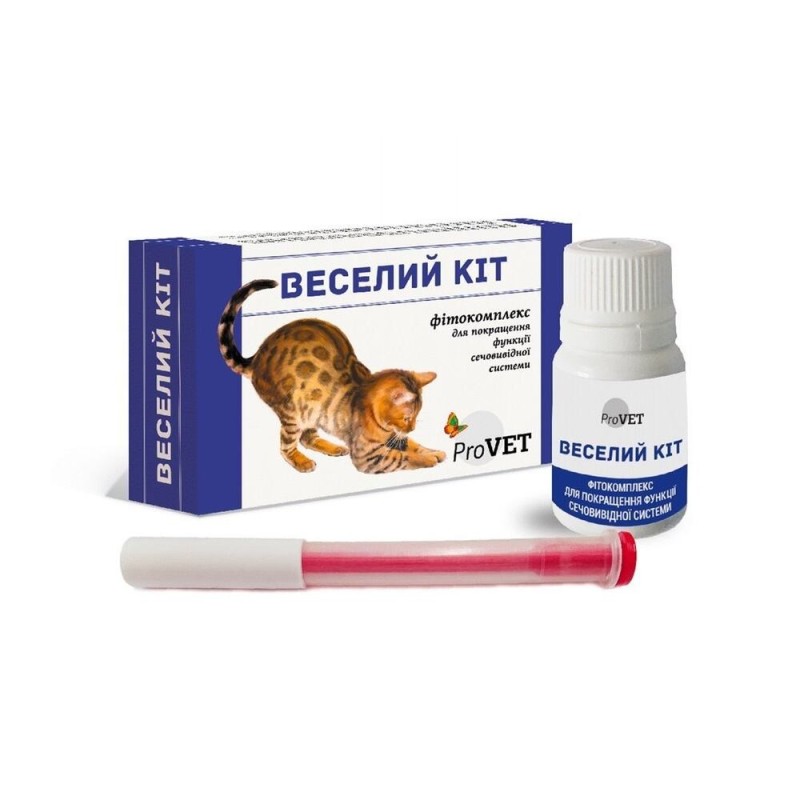 ProVET Весёлый кот Капли фитокомплекс для поддержки мочевыводящей системы у котов