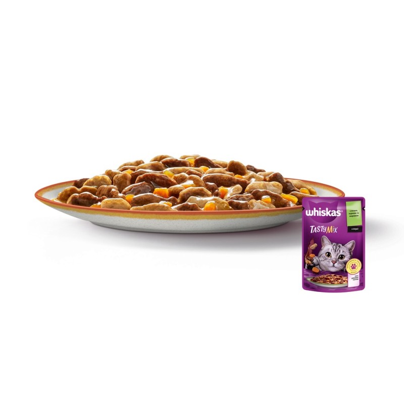 Whiskas TastyMix Консервы для взрослых кошек с ягненком, курицей и морковью