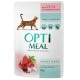 Optimeal Cat Adult Консерви для дорослих кішок з телятиною в журавлинному соусі