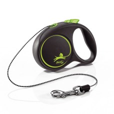 Flexi Black Design Повідець рулетка для собак трос зелена
