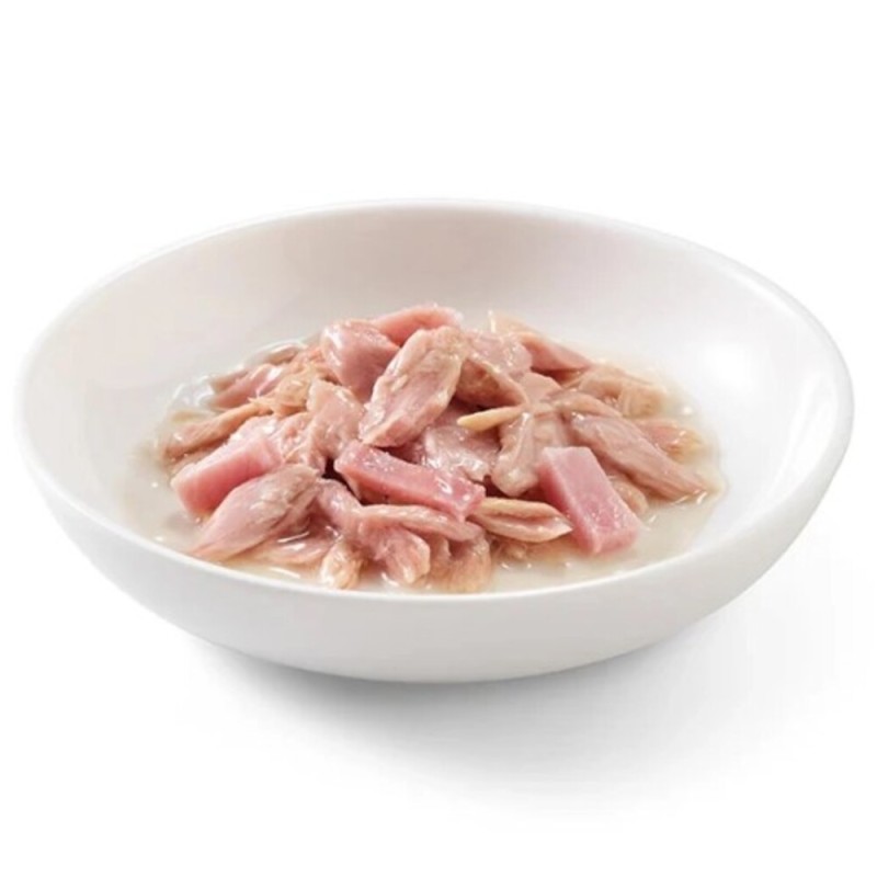 Schesir Tuna with Ham Консервы для кошек с тунцом и шинкой в бульоне (банка)