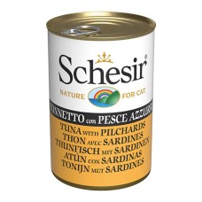 Schesir Tuna with Pilchards Консерви для кішок з тунцем та сардиною в желе (банка)