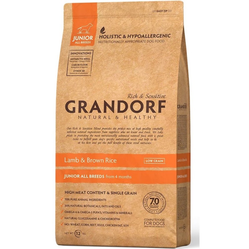 Grandorf Dog Junior Medium & Maxi Lamb & Turkey Сухой корм для юниоров средних и крупных пород с ягненком и индейкой