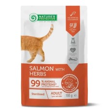 Nature's Protection Adult Sterilised with Salmon & Herbs Консерви для стерилізованих кішок з лососем та травами