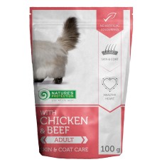 Nature's Protection Cat Adult Skin & Coat Care Chicken & Beef Консерви для дорослих кішок з куркою та яловичиною