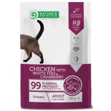 Nature's Protection Cat Adult Urinary Chicken with White Fish & Cranberry Консерви для дорослих кішок для підтримки сечовивідної системи з куркою