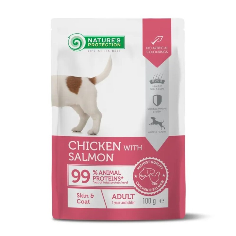 Nature's Protection Dog Adult Skin & Coat with Chicken & Salmon Консервы для взрослых собак для красоты кожи и шерсти с курицей и лососем