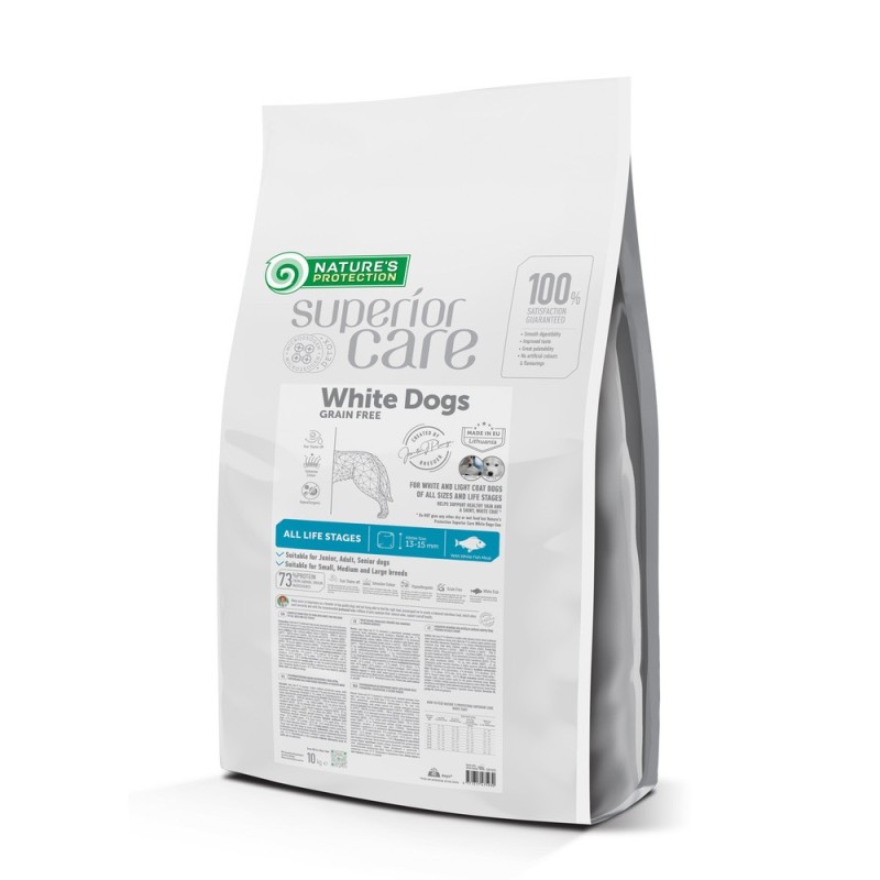 Nature's Protection Superior Care White Dogs Grain Free White Fish All Sizes and Life Stages Беззерновой корм для взрослых собак всех возрастов