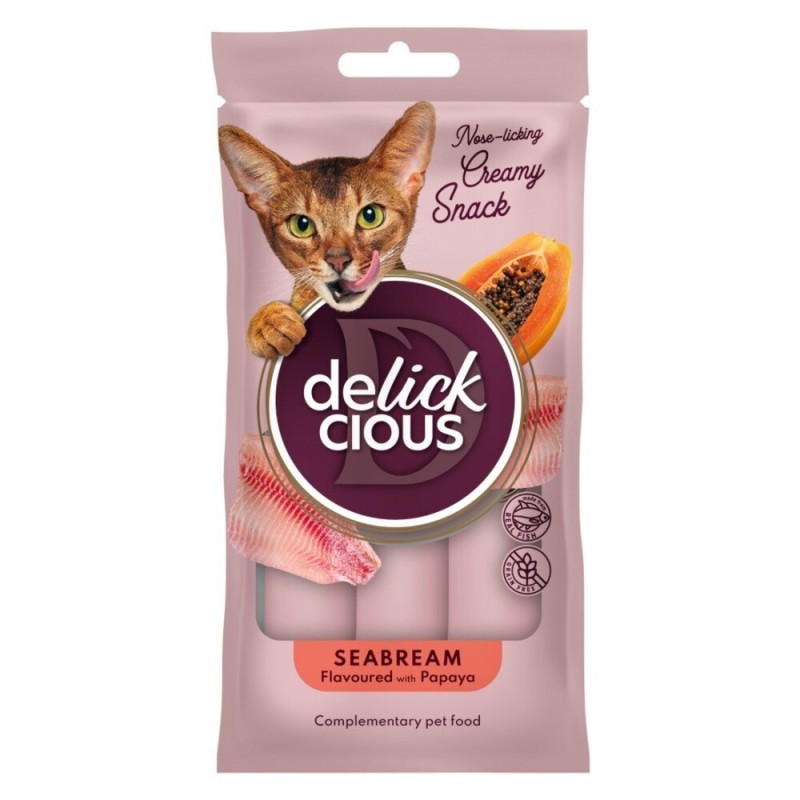 Delickcious Кремовые лакомства для кошек с дорадо и папайей