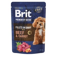 Brit Premium Dog Fillets in Gravy Beef and Carrot Консерви для собак малих порід філе в соусі з яловичиною та морквою